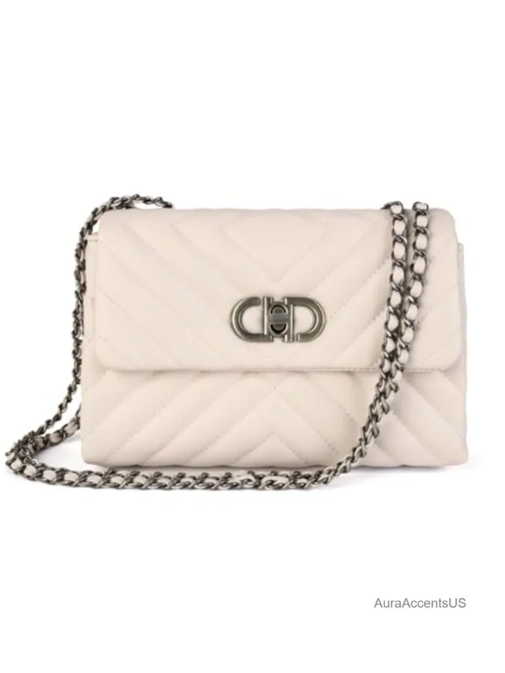 Vegan Leather Quilted Crossbody Bag, Convertible Shoulder Purse for iPad Mini